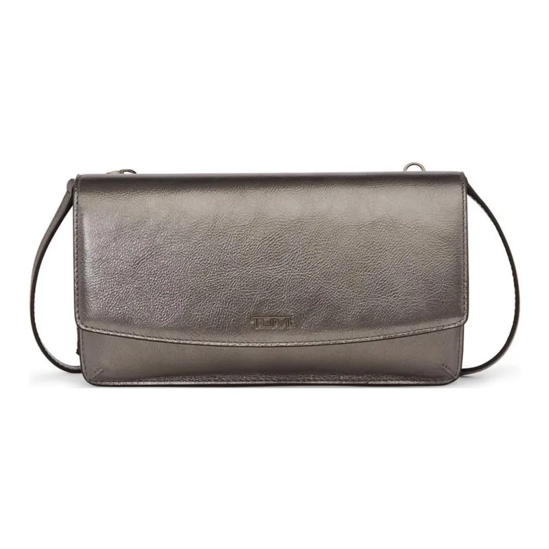 TUMI Leather Wallet Crossbody Bag Women's Tin Alloy Metal-0
