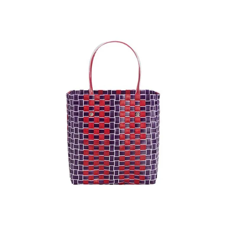 MARNI Polypropylene Plastic Tote Bag Shopping Bag Basket Bag Handbag Small Size Women's Red Blue Multicolor-3