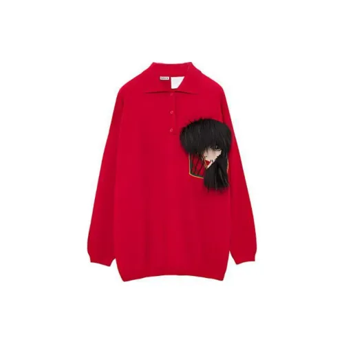 LOEWE SS23 Cashmere Sweaters Unisex Red