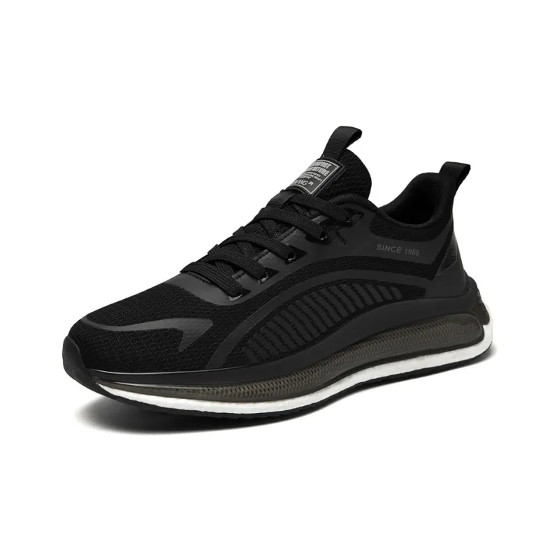 AOKANG Running Shoes Men Low Top Black, All Black-2