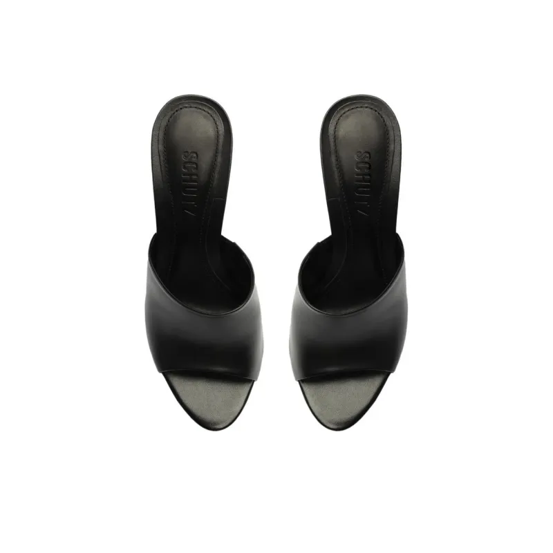 Schutz Slide Slippers 10.9cm Women's Black-4