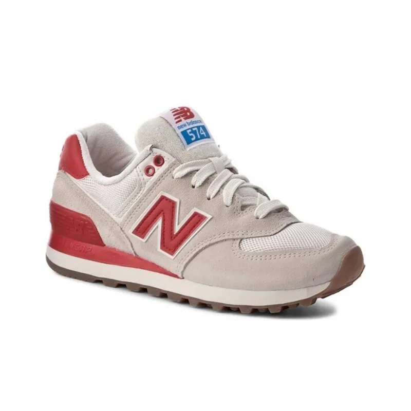 New Balance 574 Grey/Red Women's-2