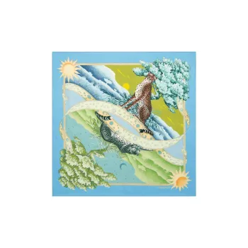 Ferragamo Day & Night Print Silk Scarf