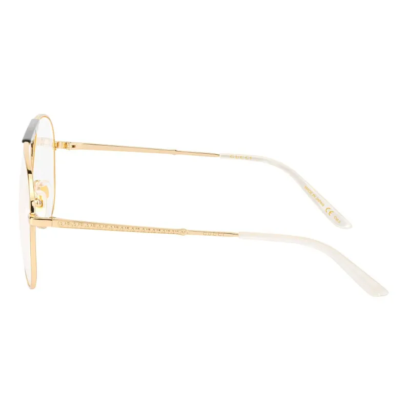 GUCCI Plate Frame Aviator Eyeglass Frames Men's Gold-2