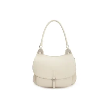 VENOF Cow Leather Shoulder Bag Medium Size Women's Austin White/McCall Black