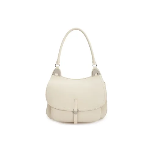 VENOF Cow Leather Shoulder Bag Medium Size Women's Austin White/McCall Black