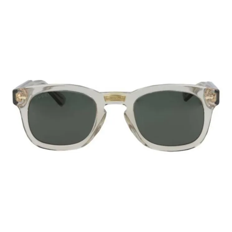 GUCCI Acetate Rectangular Sunglasses Unisex Brown-1