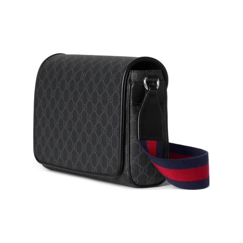 GUCCI Canvas With Leather Binding Shoulder Bag, Crossbody Bag Men's Gray-1