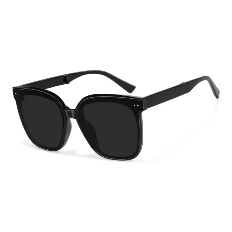 MK MINGKU TR/Memory Plastic Square Sunglasses Unisex Black, Tea Brown, Jasper-0