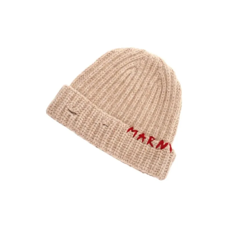 MARNI Logo-embroidered Ribbed-knit Beanie-1