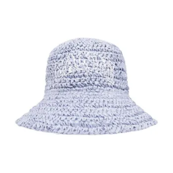 GANNI Logo-Embroidered Straw Bucket Hat