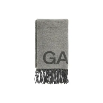 GANNI Recycled Wool Knit Scarves Women's Gray
