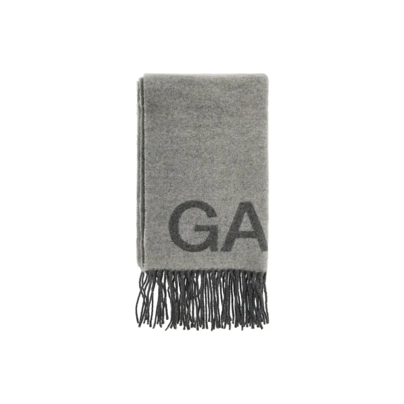 GANNI Recycled Wool Knit Scarves Women's Gray-0