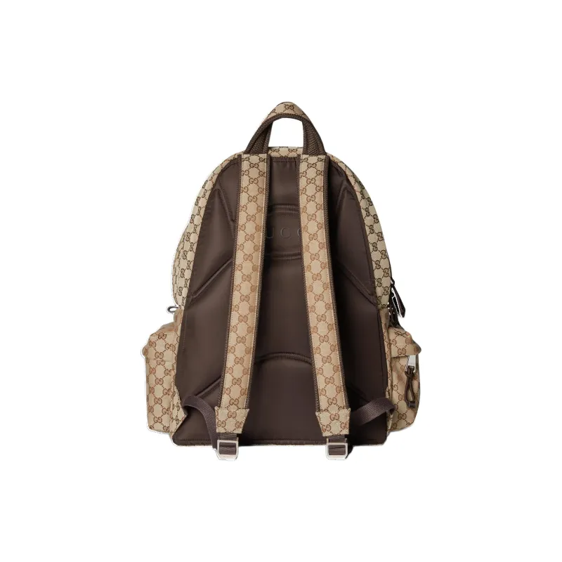GUCCI Canvas Backpack Large Size Men's Beige & Ebony-3