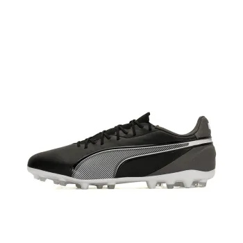 PUMA King Cushioning Anti-Slip And Wear-Resistant Soccer Shoes Men's Black Gray White