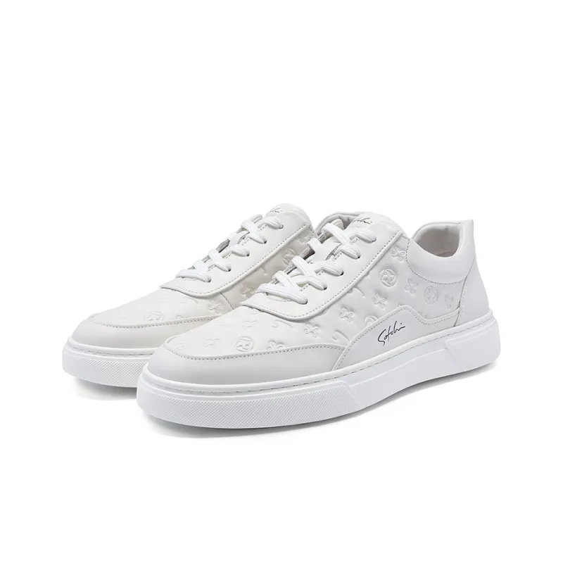 Satchi Wear resistant, Lightweight, Breathable, And Non slip. Low Top Casual Skateboard Shoes Men's White-2