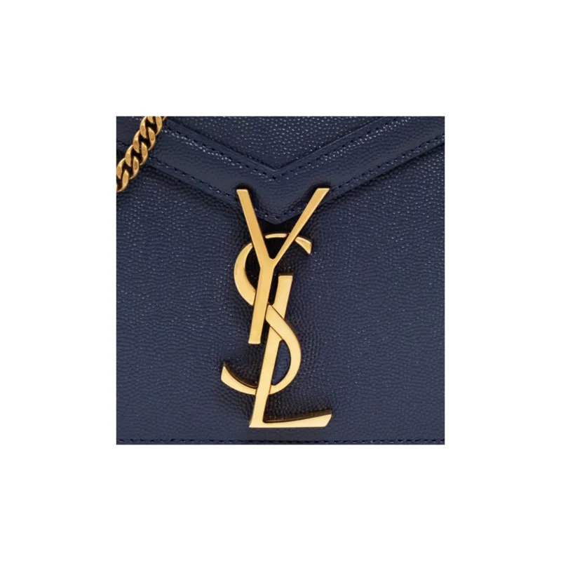 SAINT LAURENT CASSANDRA Calfskin Crossbody Bag, Shoulder Bag Women's Marine Blue-4