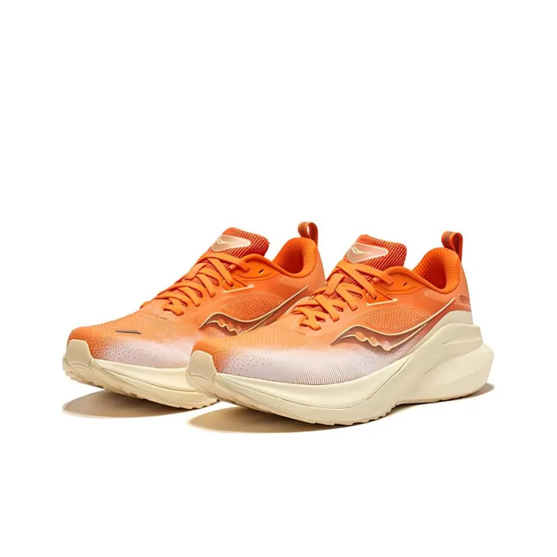 Saucony Cushioning Slip Resistant Breathable Coverage Support Low Top Casual Running Shoes Women's Orange Beige-2