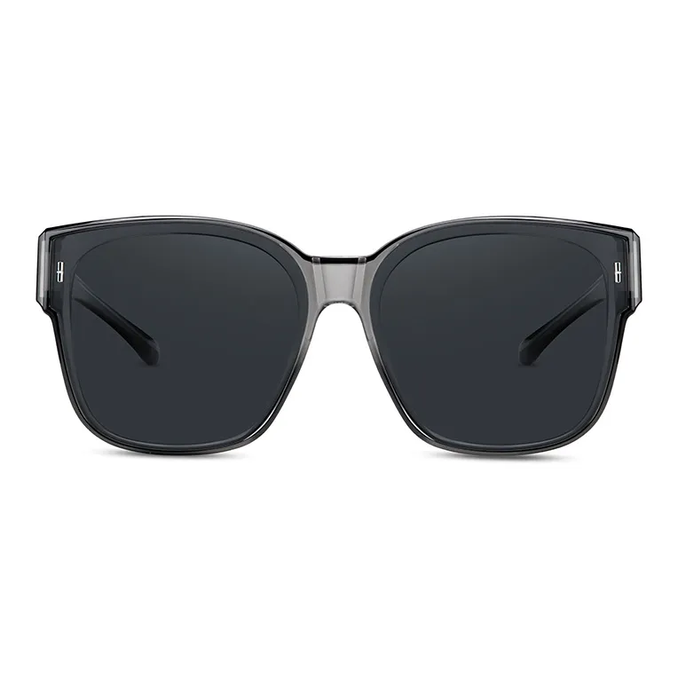 LOHO TR90 Square Large Frame Sunglasses For A Slimmer Face Appearance Unisex Black-15