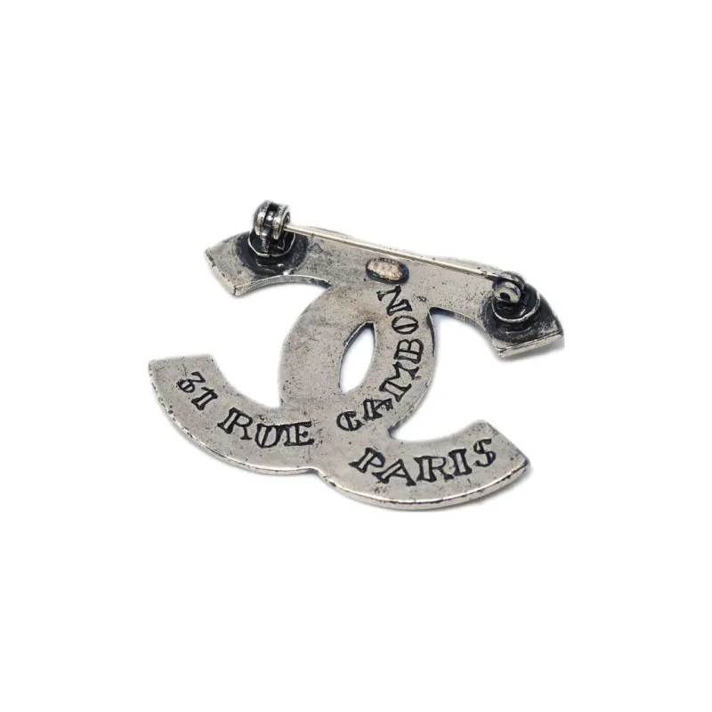 CHANEL 1999 Cc Logo engraved Brooch-1