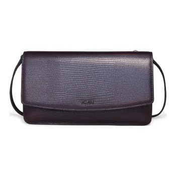 TUMI Leather Wallet Handheld Crossbody Bag Women's Textured Holographic Color