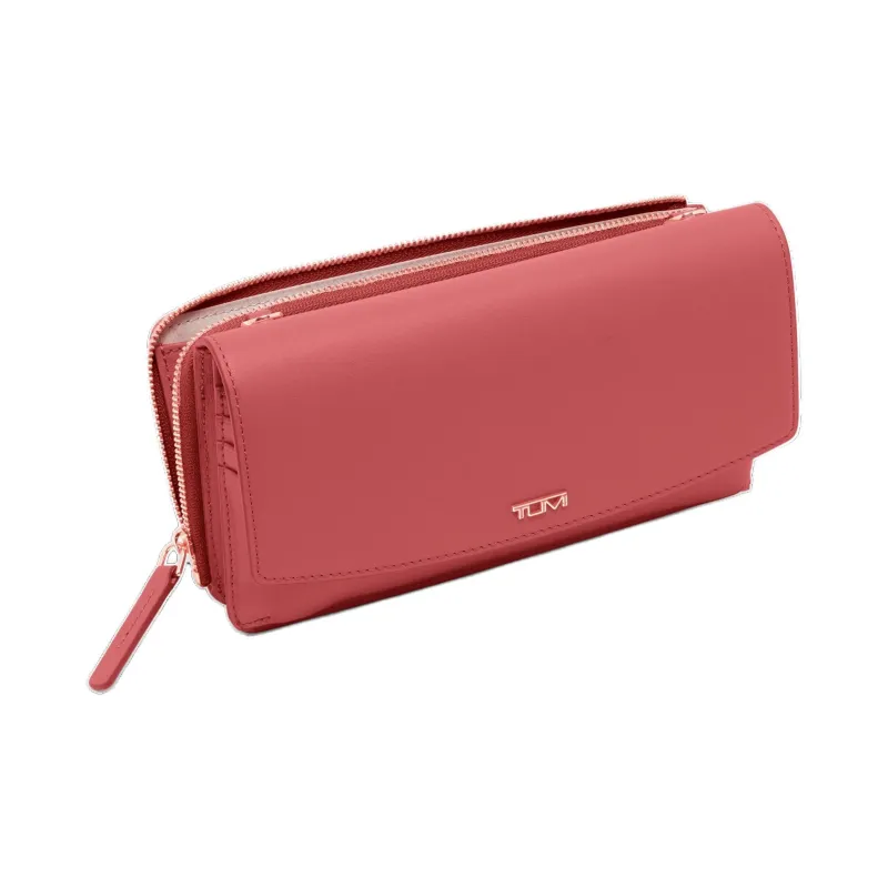 TUMI Leather Wallet Crossbody Bag Women's Guest Star Rose-1