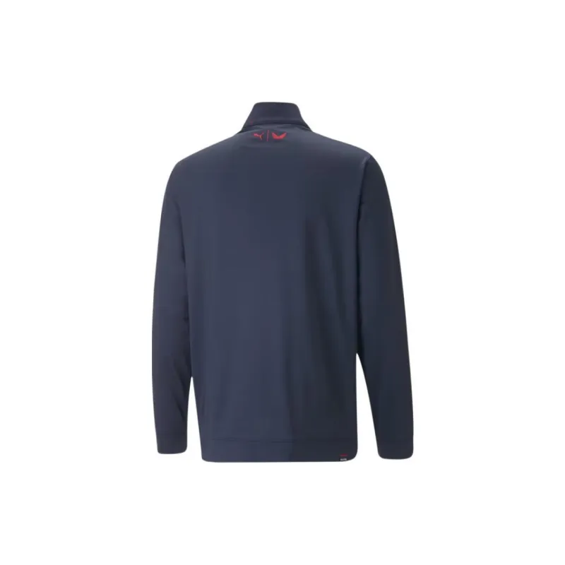 PUMA VOLITION Camo Cover Quarter-Zip Men's Golf Top Sweatshirt Men's Marine Blue-1
