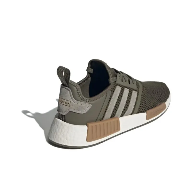 Adidas Nmd R1 Olive Strata Silver Pebble Cloud White-3