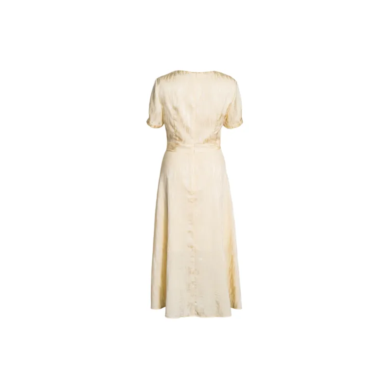 ROEYSHOUSE Short Sleeved Dress Women's Light Yellow-1