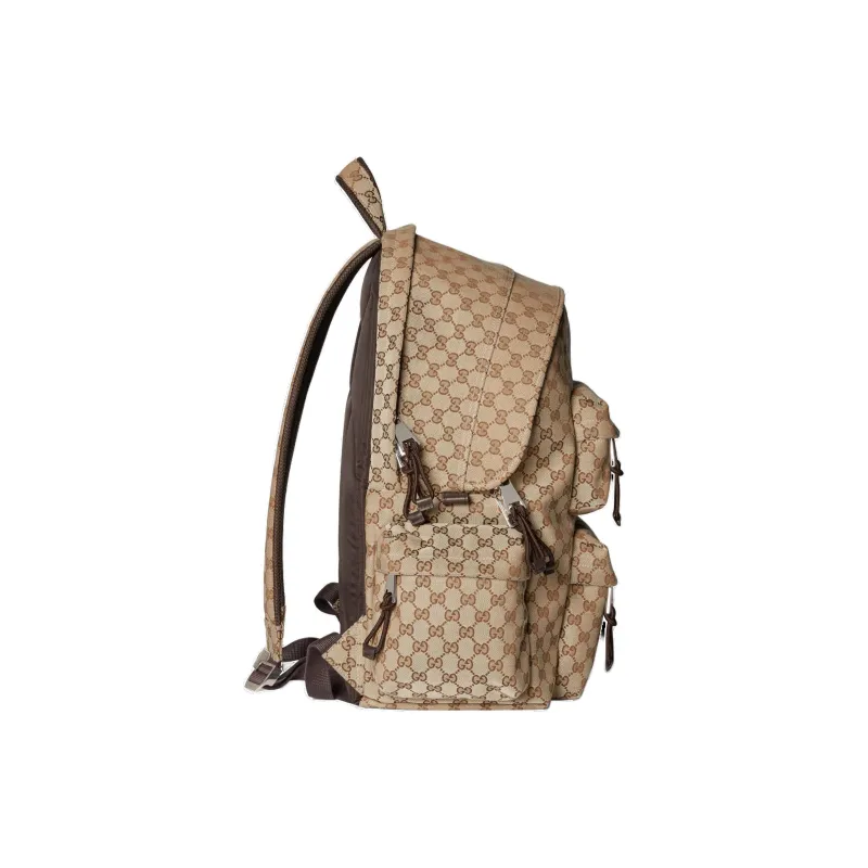 GUCCI Canvas Backpack Large Size Men's Beige & Ebony-2