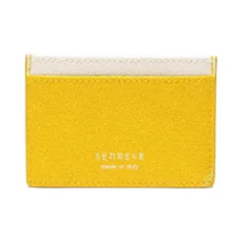 SENREVE Full Grain Italy Version Leather Card Clip Card Holder Women's Dandelion Yellow