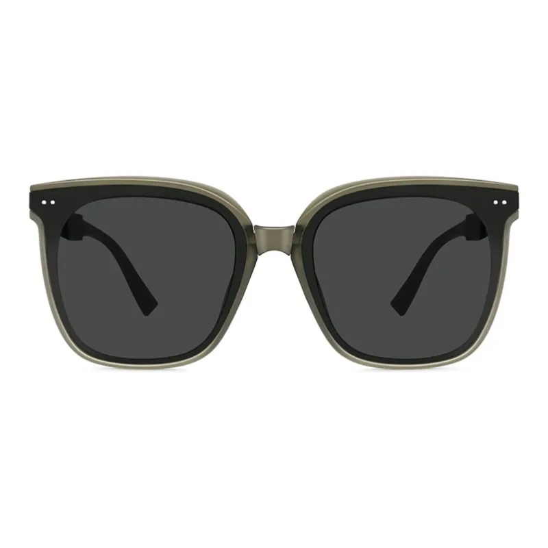 MK MINGKU TR/Memory Plastic Square Sunglasses Unisex Black, Tea Brown, Jasper-8