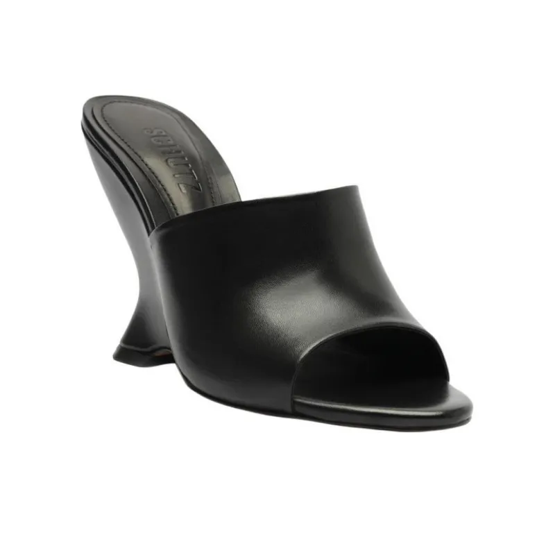 Schutz Slide Slippers 10.9cm Women's Black-2