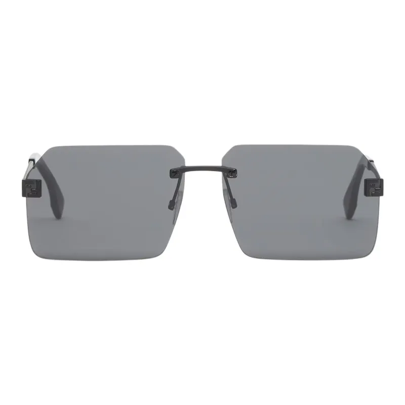 FENDI Acetate Metal Rectangular Sunglasses Men's Black-1