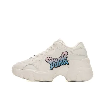 PUMA Pulsar Wedge Anti Slip Wear Resistant Low Top Training Running Shoes Women's White Blue Pink