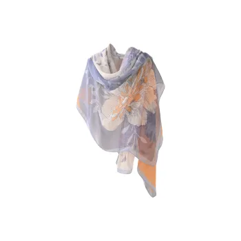 Hang Silk Road Mulberry Silk Silk Scarves Women's Orange