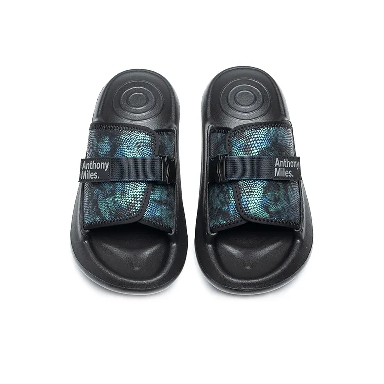 Anthony Miles Rubber Sole Slip Resistant Slide Slippers Men's Blue-3