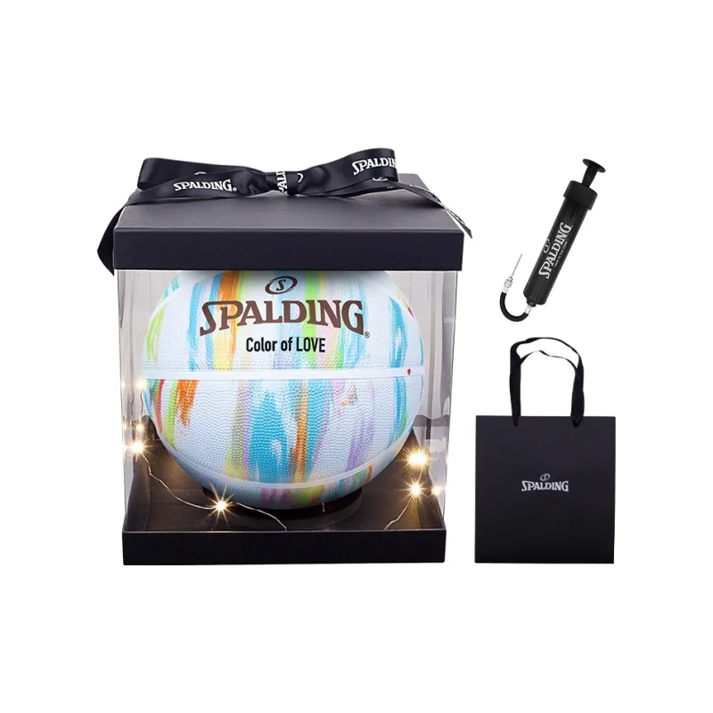SPALDING Trend Series Rubber Basketball White Size 7 Training-5