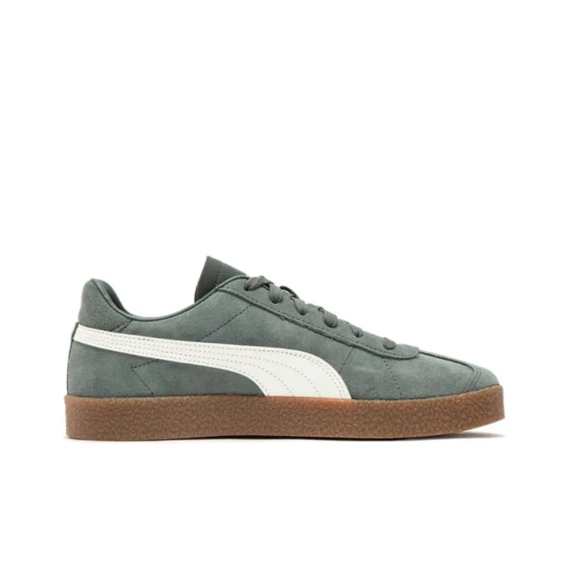 PUMA Club Wear Resistant Low Top Skateboard Shoes Unisex Green White-1