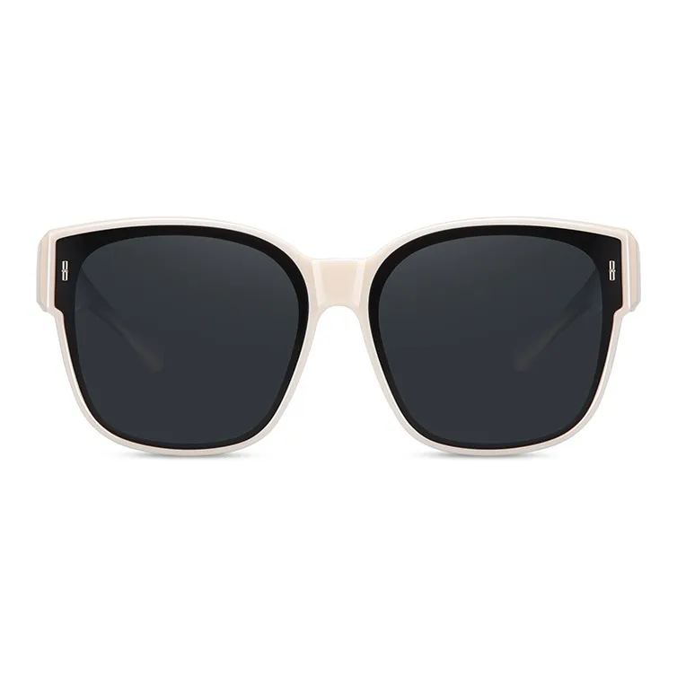 LOHO TR90 Square Large Frame Sunglasses For A Slimmer Face Appearance Unisex Black-12