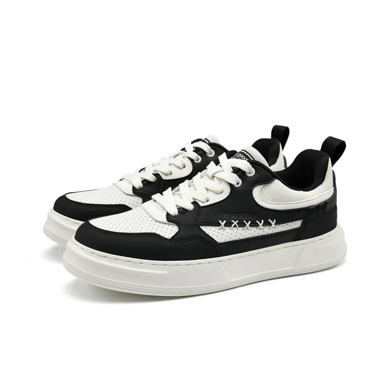 HLA Casual Versatile Lightweight Skateboard Shoes Perforated Breathable Comfortable Sports White Sneakers Men's-8