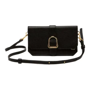 SENREVE Genuine Leather Shoulder Bag Crossbody Bag Small Size Women's Black & Gold