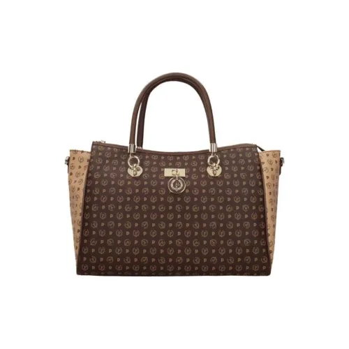 Pollini Faux Leather Tote Bag, Shopping Bag, Shoulder Bag, Crossbody Bag, Handbag Women's Brown