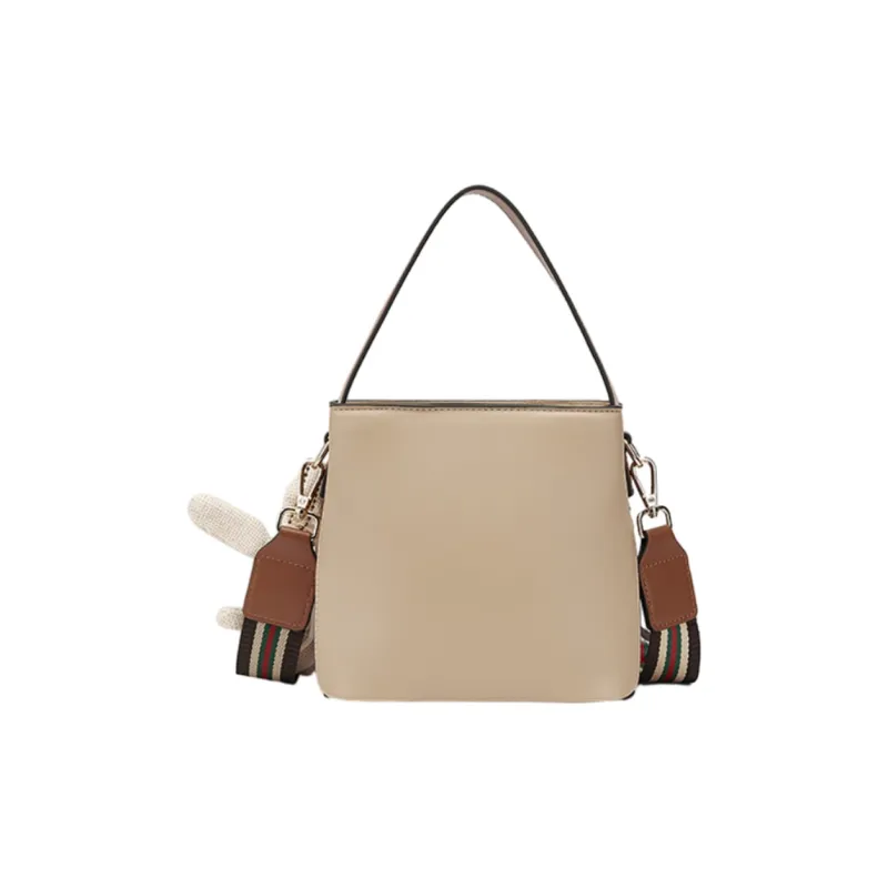 CORALDAISY Synthetic Leather Shoulder Bag Handbag Crossbody Bag Cell Phone Pouch Women's Milk Tea Apricot-4