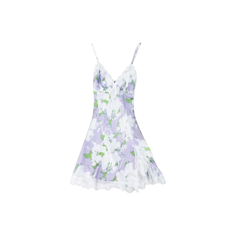 MT·MIT Nightgown Women's Green Purple Flowers-0