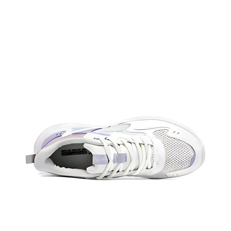 361° Cushioned Slip Resistant Lightweight Low Top Casual Running Shoes Women's White Purple-3