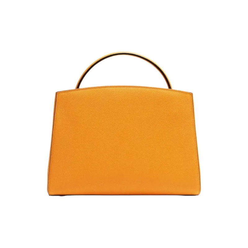 Valextra Brera Millepunte Calfskin Shoulder Bag Crossbody Bag Handbag Medium Size Women's Saffron Yellow-1