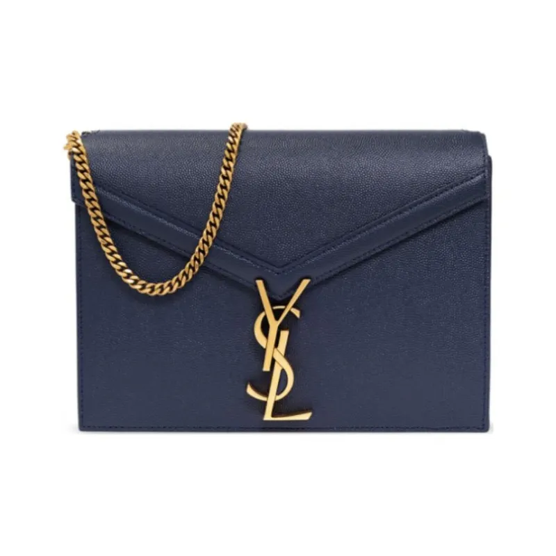 SAINT LAURENT CASSANDRA Calfskin Crossbody Bag, Shoulder Bag Women's Marine Blue-0