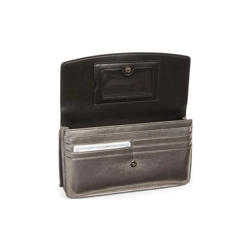 TUMI Leather Wallet Crossbody Bag Women's Tin Alloy Metal-3