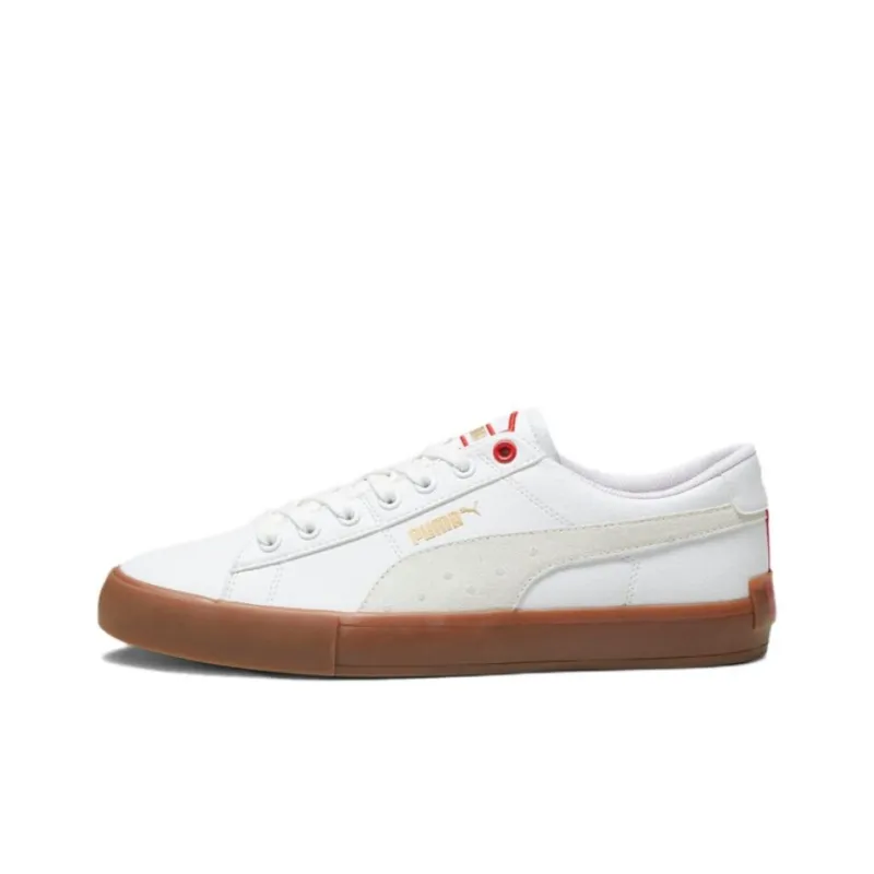 PUMA Bari Anti Slip Wear Resistant Low Top Skateboard Shoes Unisex White-0